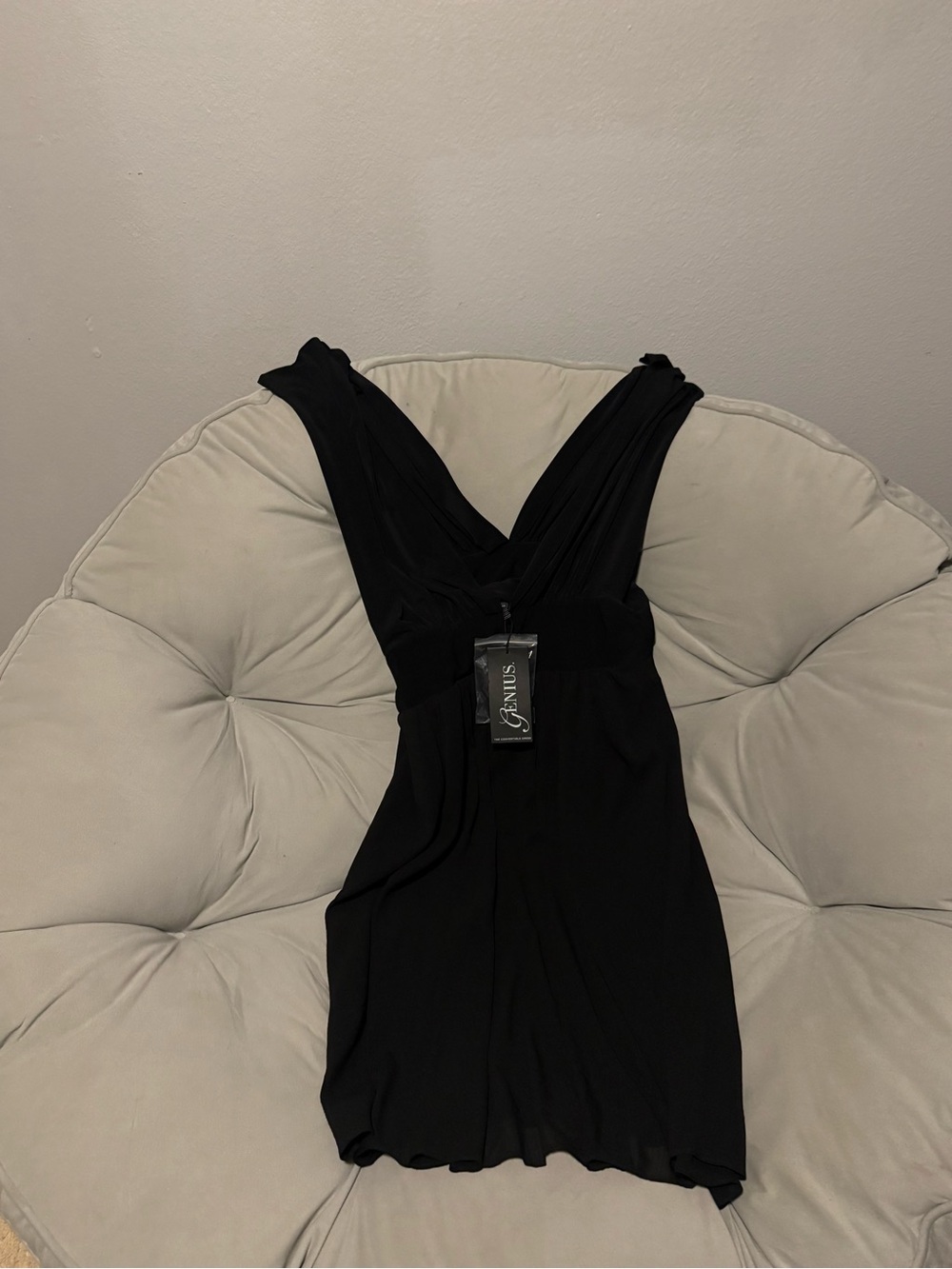 White House Black Market Convertible Black Sleeveless V-Neck Mini Dress